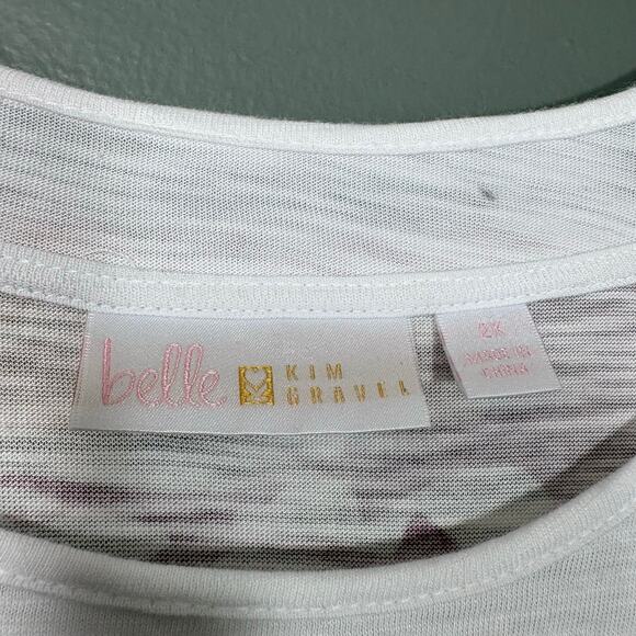 Belle Kim Gravel Pink Camo Relaxed 3/4 Length Sleeve Top - 2X - Womens Plus Size - Picture 4 of 6